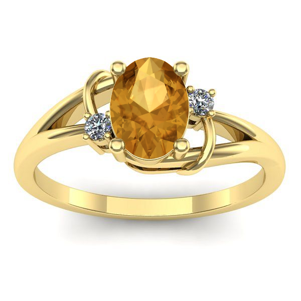 Inel logodna cu citrin oval