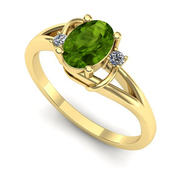 Inel din aur galben cu peridot