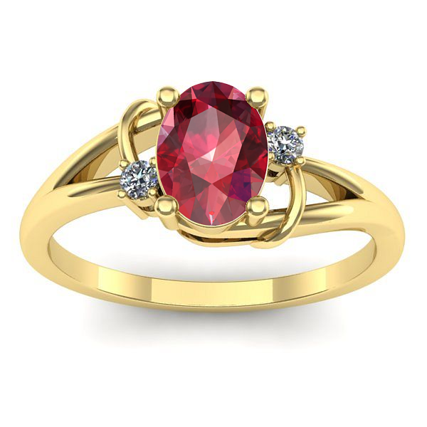 Inel de logodna cu rubin oval