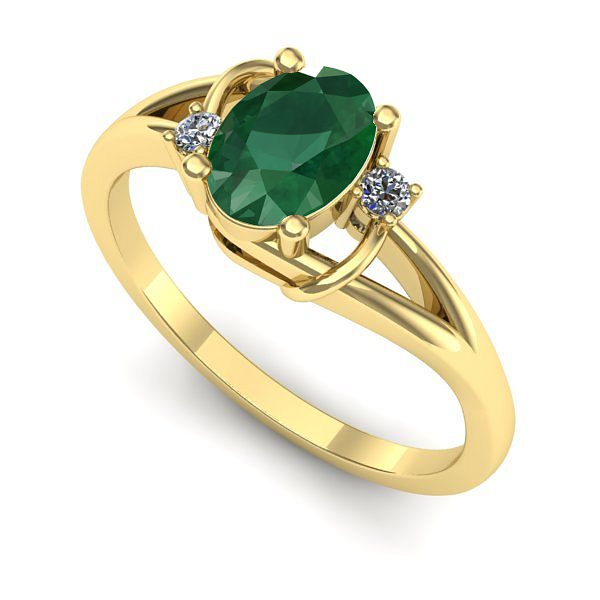 Inel din aur galben cu smarald