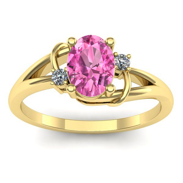 Inel de logodna cu safir roz oval