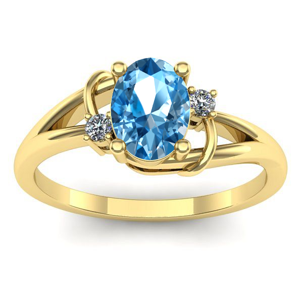 Inel de logodna cu topaz blue oval