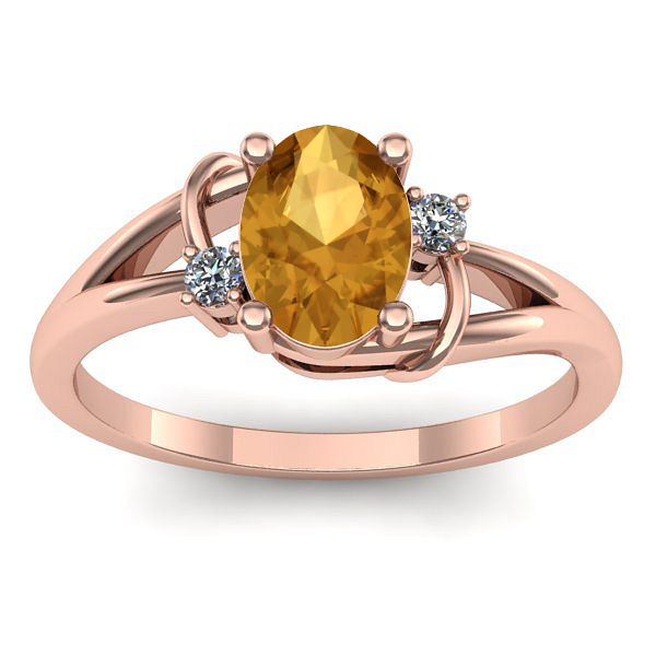 Inel logodna cu citrin oval