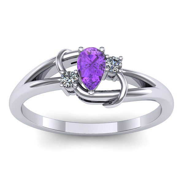 Inel logodna cu ametist lacrima