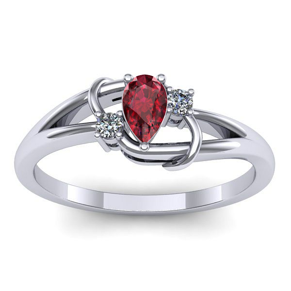 Inel cu rubin lacrima