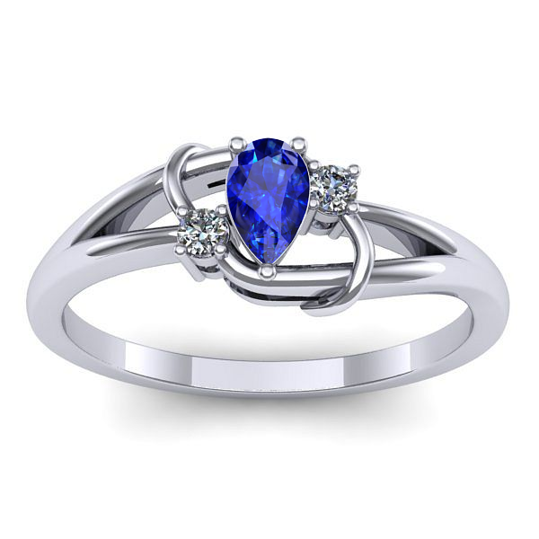 Inel cu safir lacrima