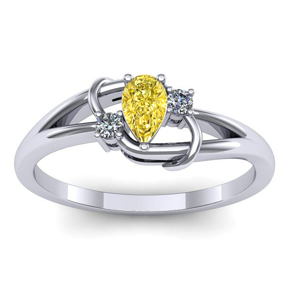 Inel cu safir galben lacrima