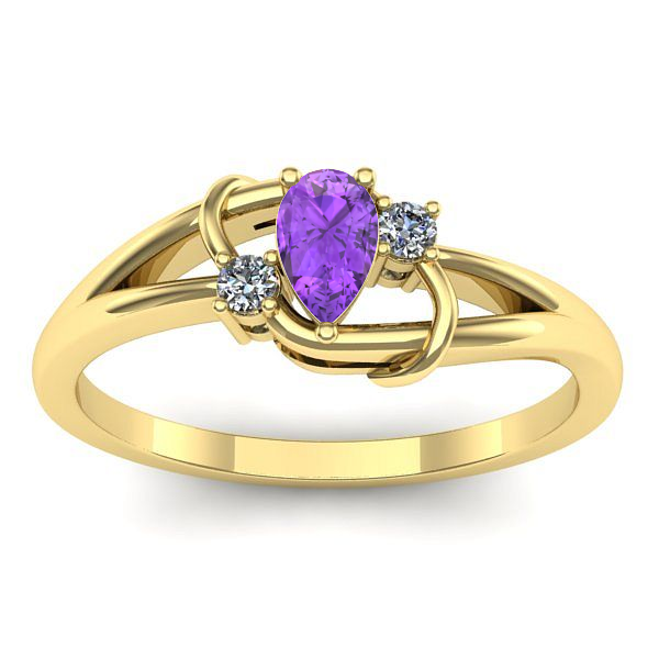 Inel logodna cu ametist lacrima