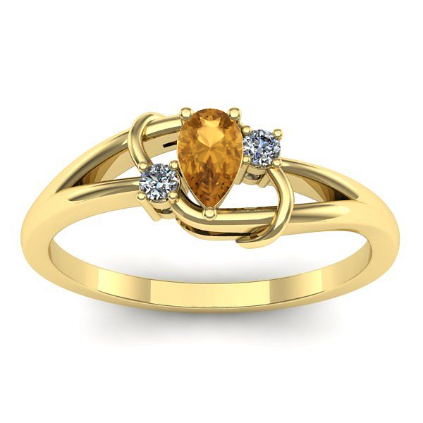 Inel logodna cu citrin lacrima