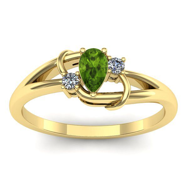 Inel logodna cu peridot lacrima