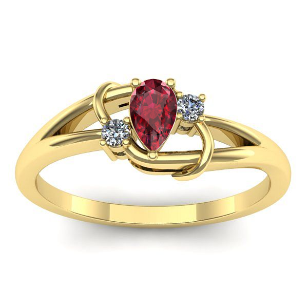 Inel de logodna cu rubin lacrima