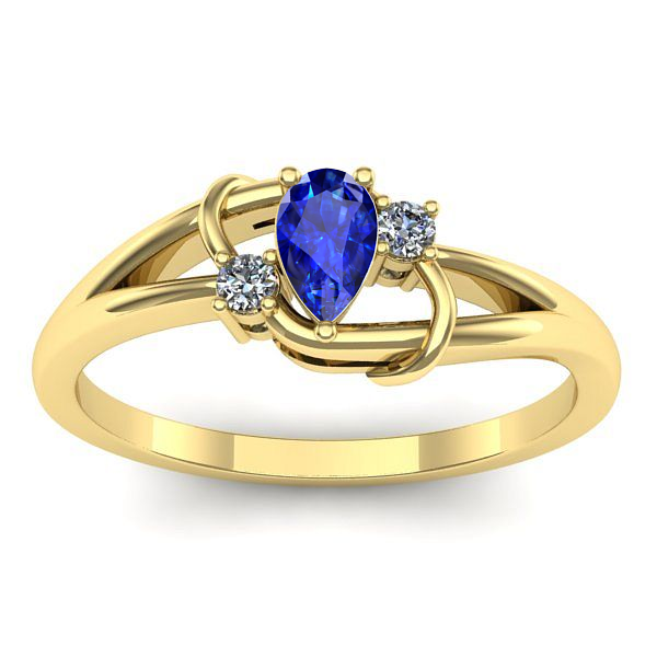 Inel cu safir lacrima