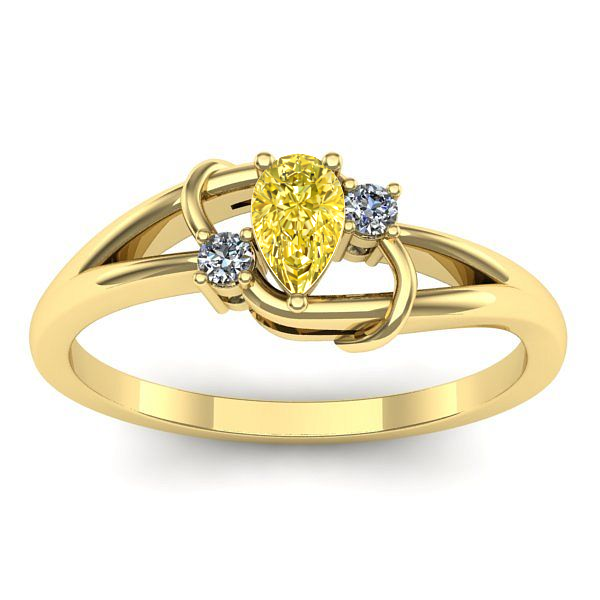 Inel de logodna cu safir galben lacrima