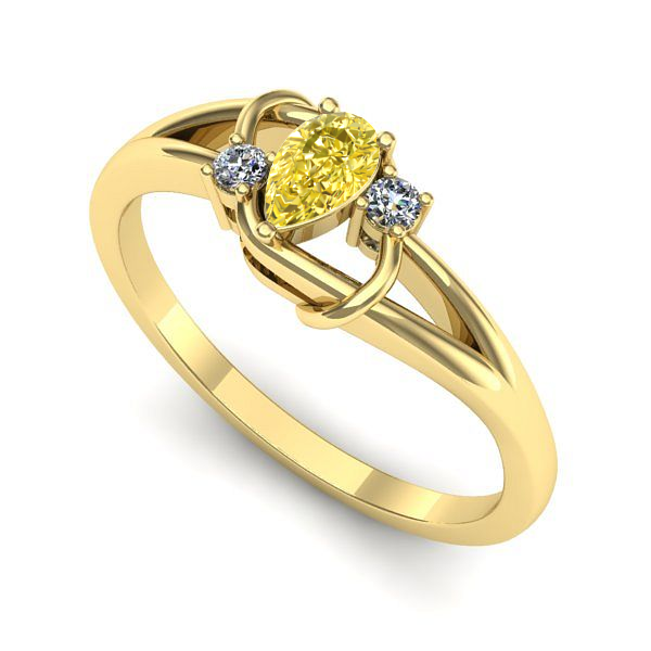 Inel din aur galben cu safir galben