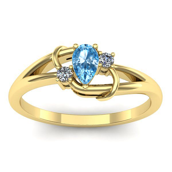 Inel logodna cu topaz blue lacrima