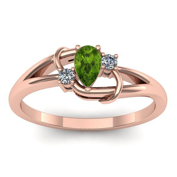 Inel cu peridot lacrima