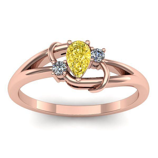 Inel de logodna cu safir galben lacrima