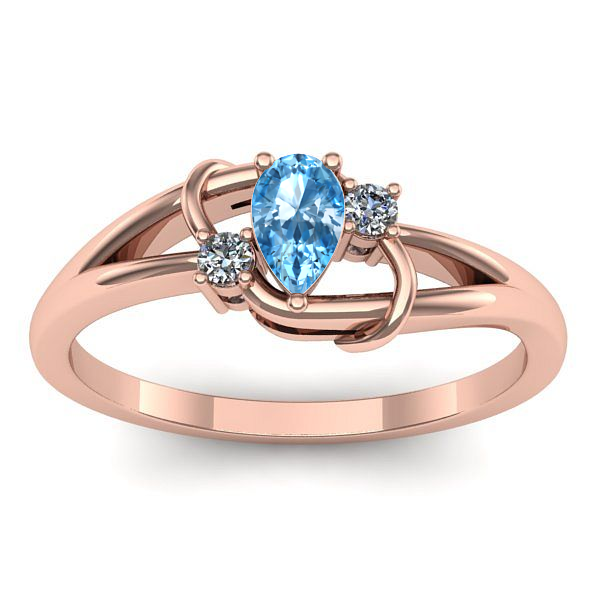 Inel de logodna cu topaz blue lacrima