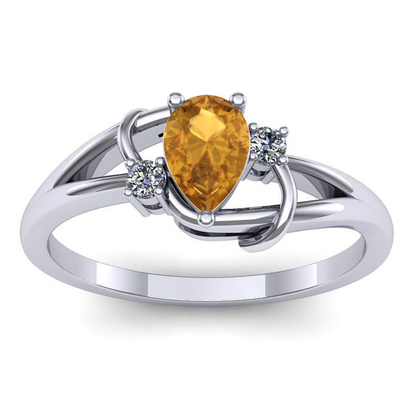 Inel logodna cu citrin lacrima