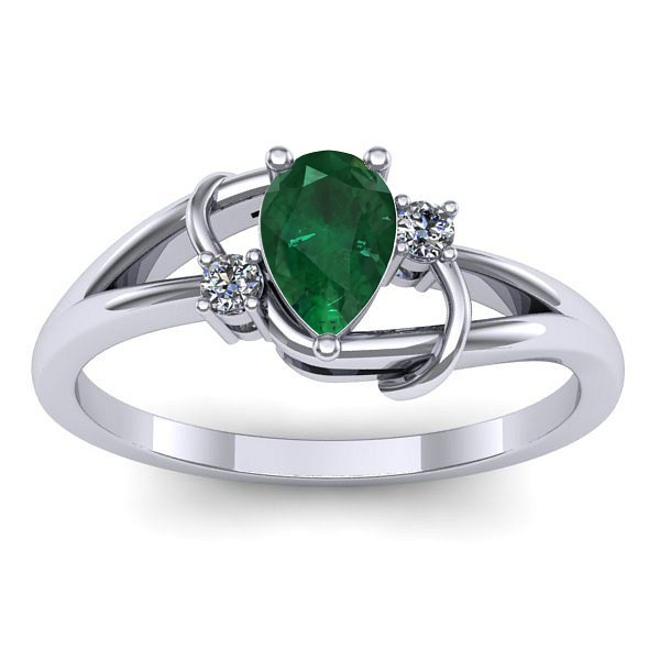 Inel de logodna cu smarald lacrima