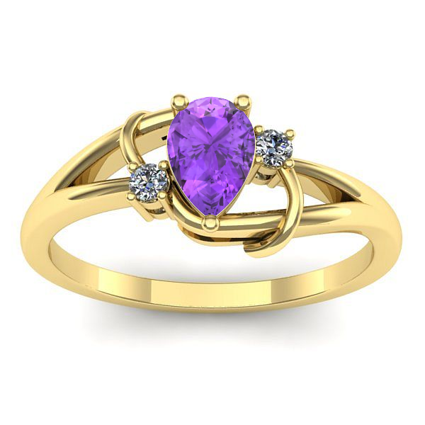 Inel logodna cu ametist lacrima