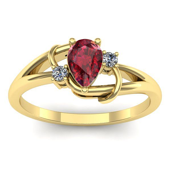 Inel de logodna cu rubin lacrima