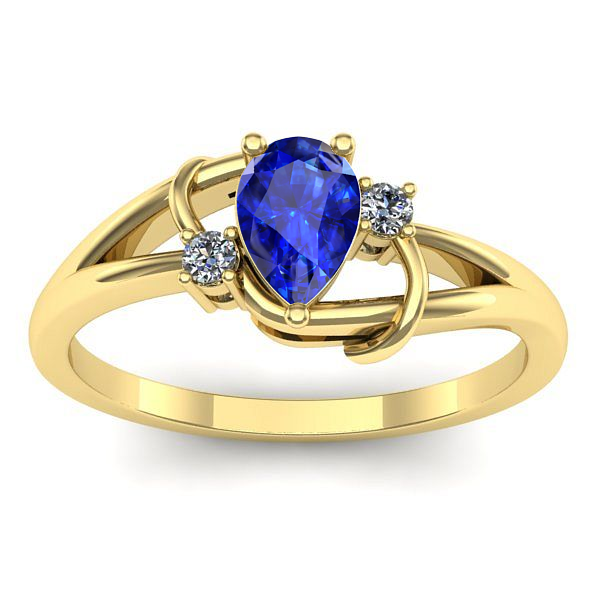 Inel de logodna cu safir lacrima