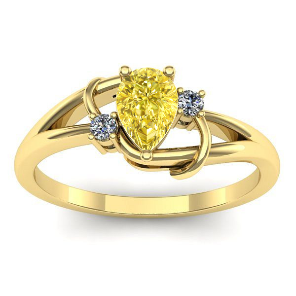 Inel de logodna cu safir galben lacrima