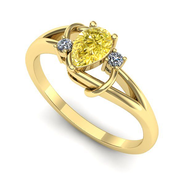 Inel de logodna din aur galben cu safir galben