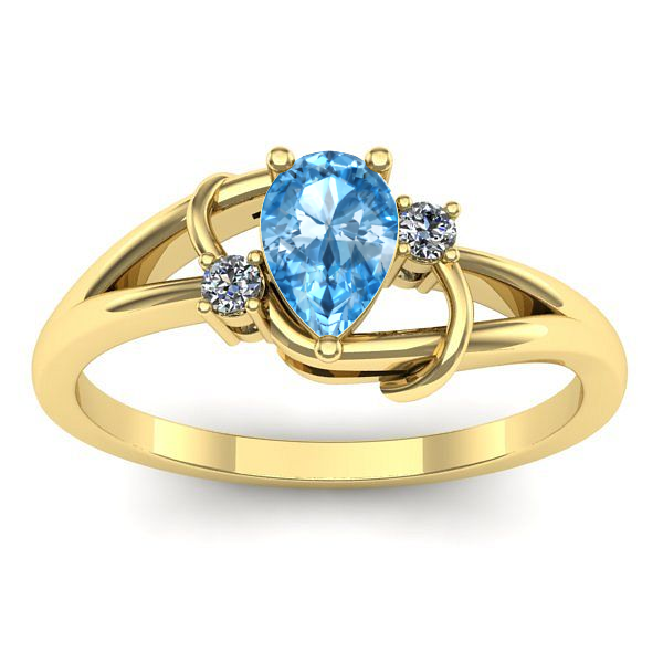 Inel logodna cu topaz blue lacrima