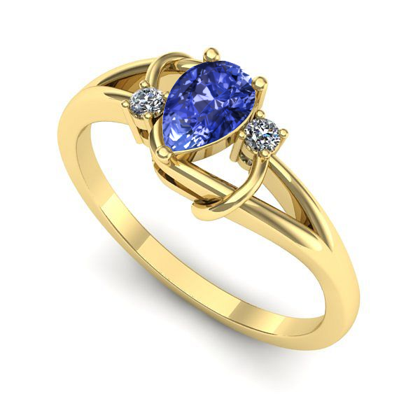 Inel din aur galben cu tanzanit