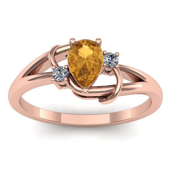 Inel cu citrin lacrima