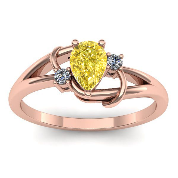 Inel cu safir galben lacrima