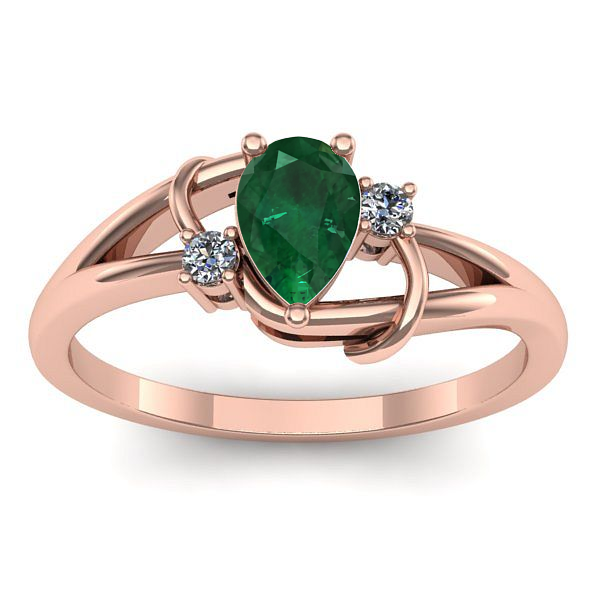 Inel de logodna cu smarald lacrima