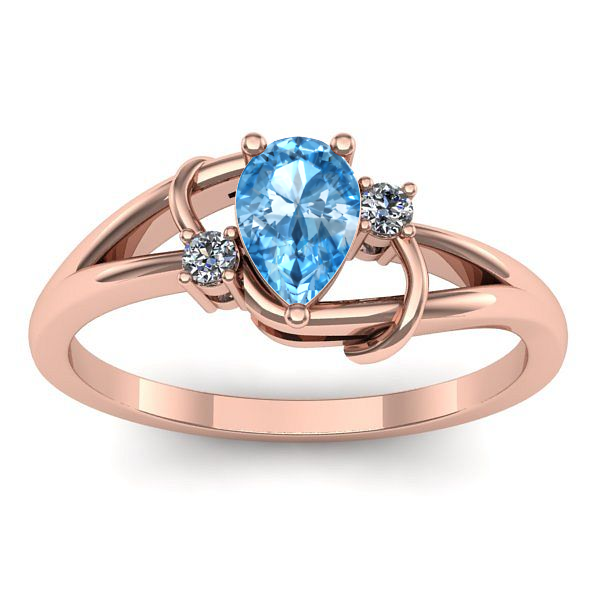 Inel logodna cu topaz blue lacrima