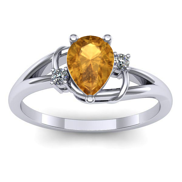 Inel cu citrin lacrima