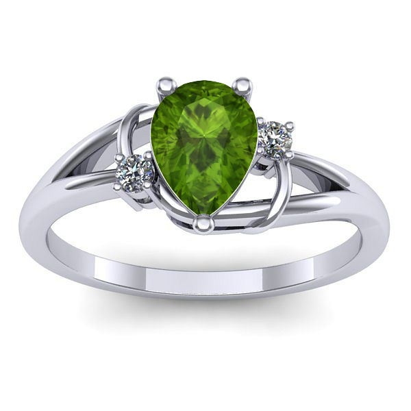 Inel cu peridot lacrima