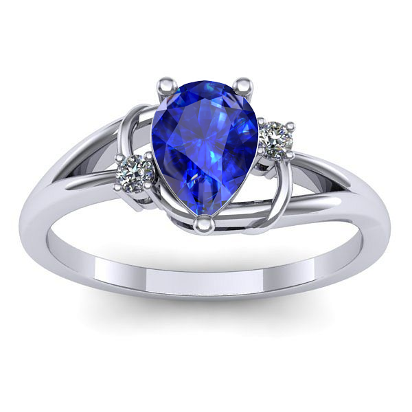 Inel logodna cu safir lacrima
