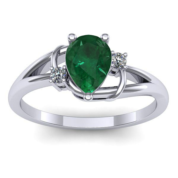 Inel cu smarald lacrima