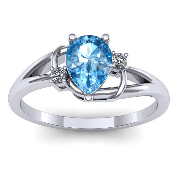 Inel cu topaz blue lacrima