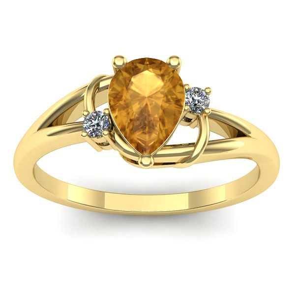 Inel de logodna cu citrin lacrima