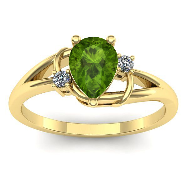 Inel logodna cu peridot lacrima