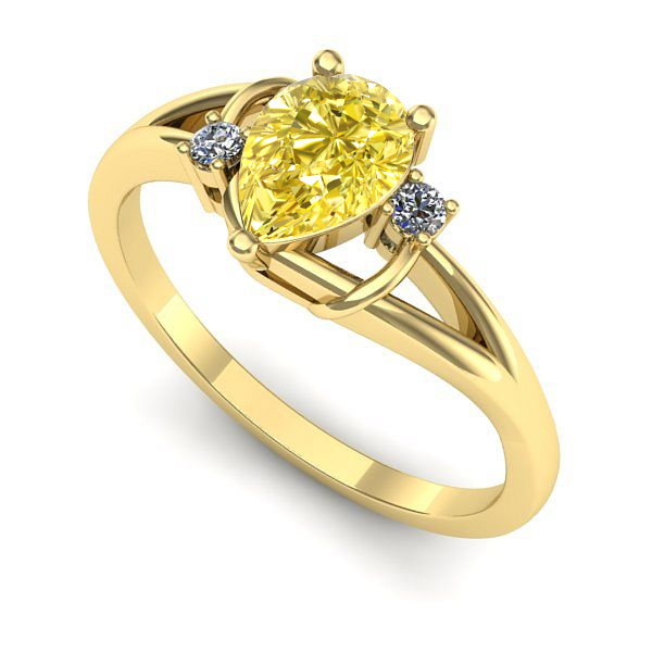 Inel de logodna din aur galben cu safir galben