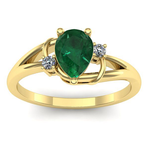 Inel de logodna cu smarald lacrima