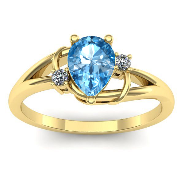 Inel cu topaz blue lacrima