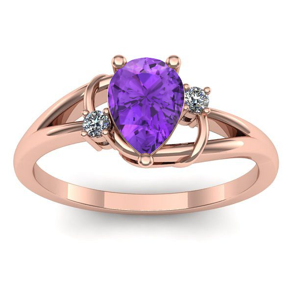 Inel cu ametist lacrima