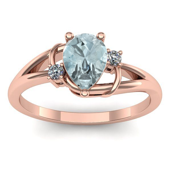 Inel cu aquamarin lacrima