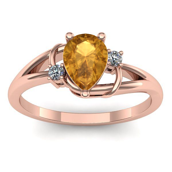 Inel logodna cu citrin lacrima