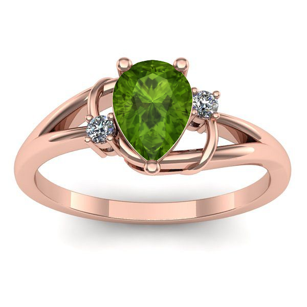 Inel cu peridot lacrima