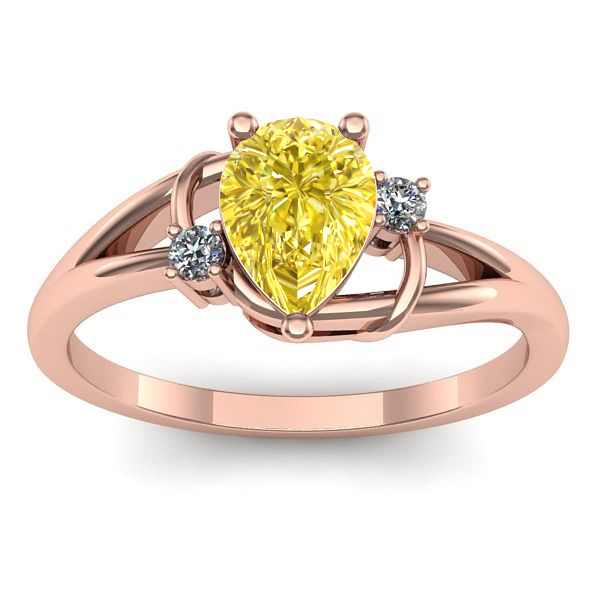 Inel cu safir galben lacrima